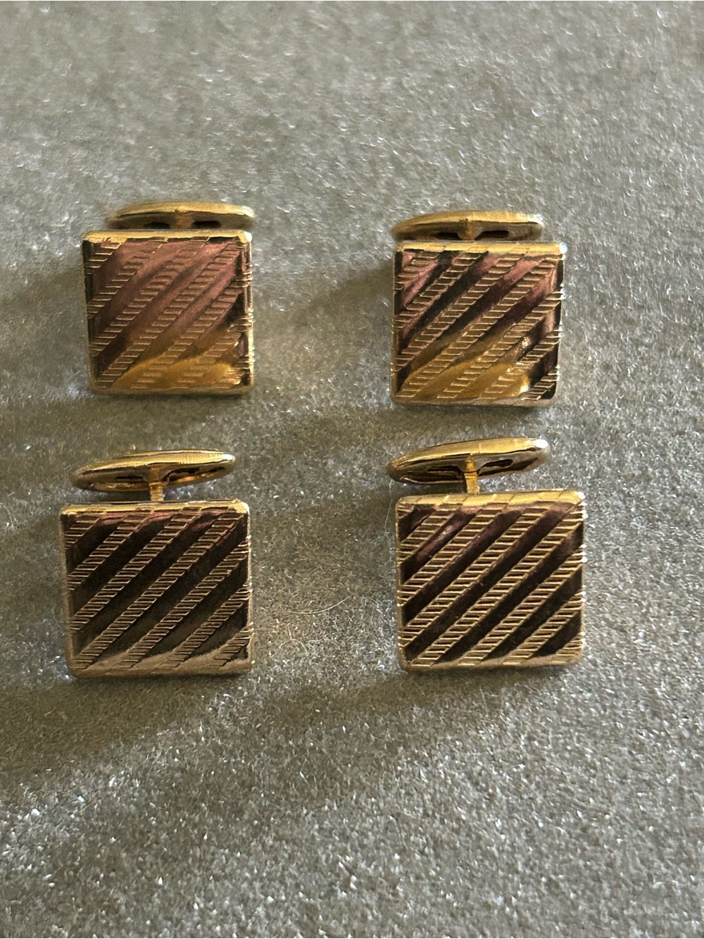 Classic Two-Tone Gold Square Cufflinks - Men or ladies  unisex Accessories